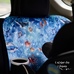 Car Seat Protector - Blue Space Dinosaurs