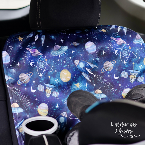 Car Seat Protector - Blue Space Dinosaurs